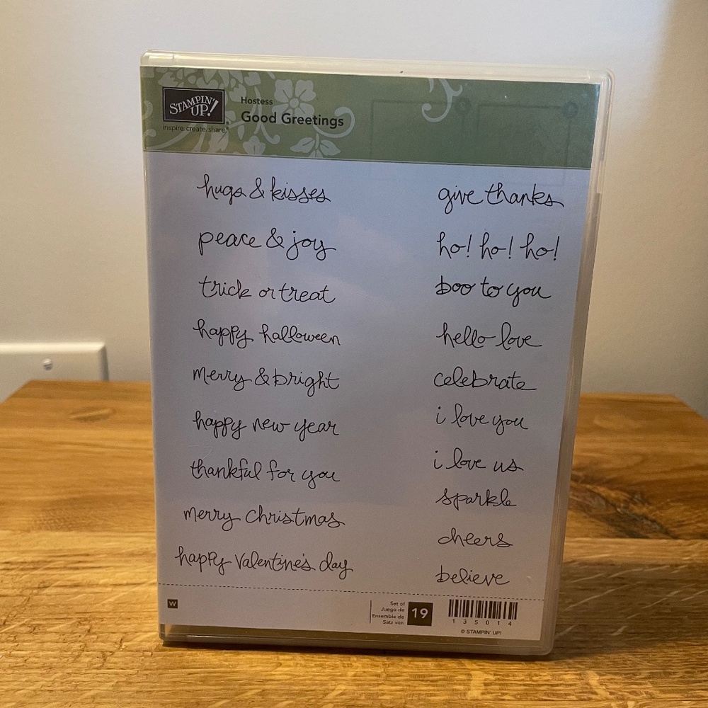 Stampin’ Up! Good Greetings Set of 19 Stamps 135014 – Like New